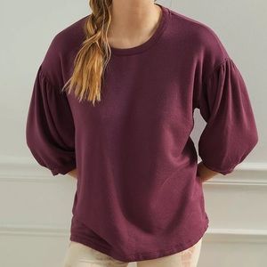 EUC SUNDRY for Anthro Margeaux Pullover Wine Burgundy